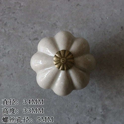 Antique white American ceramic simple single hole handle light gray chest of drawers door Chinese style handle