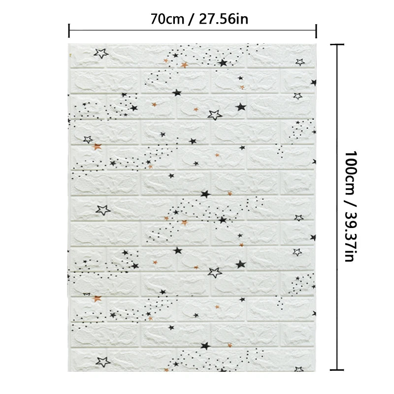 Foam Wall Stickers 1pcs 70X100cm 3D Home Decoration Self-adhesive Background PVC Brick Pattern Wallpaper DIY Bedroom Decor