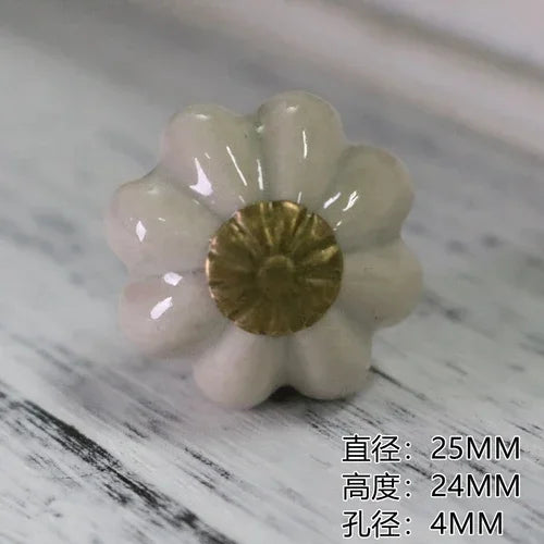 Antique white American ceramic simple single hole handle light gray chest of drawers door Chinese style handle