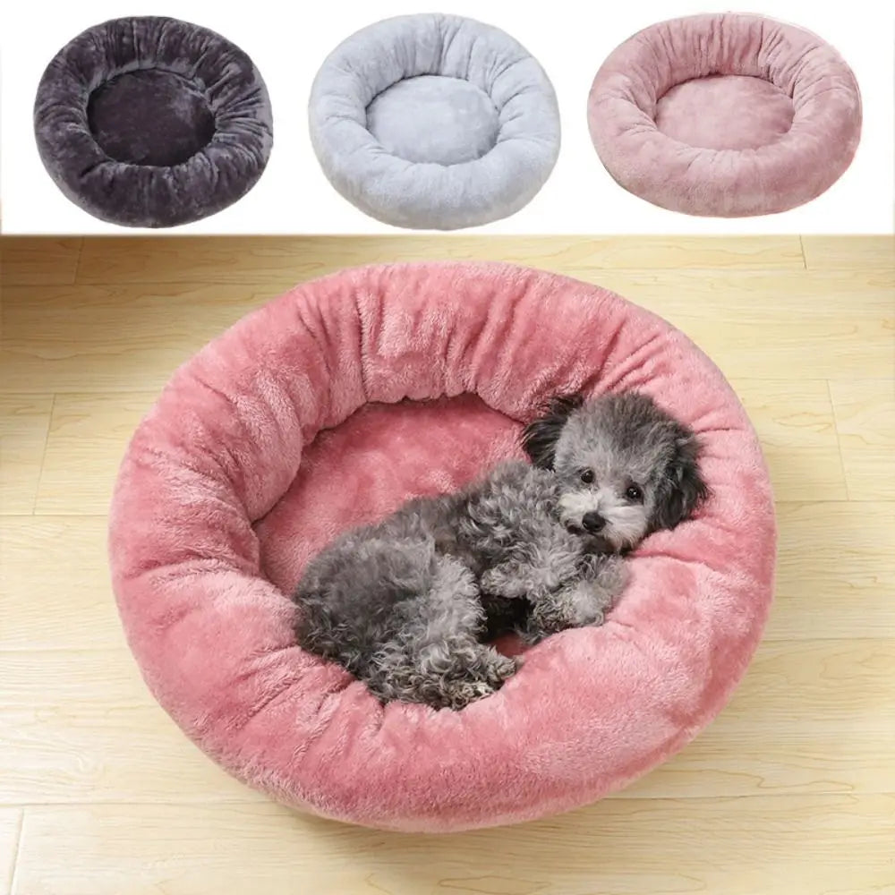 Puppy Donut Bed Comfortable Round Dog Kennel Soft Warm Cat Cushion Bed Round Cloth/Plush Plush Dog Sofa Baskets Spring