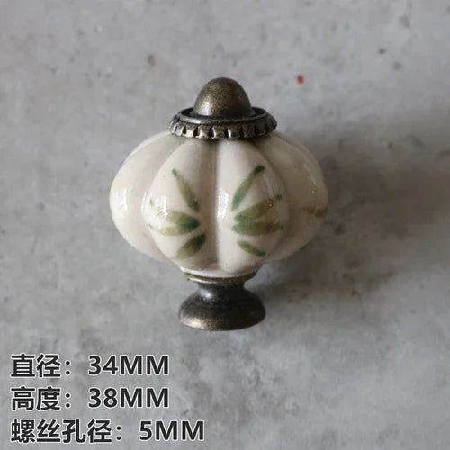 Antique white American ceramic simple single hole handle light gray chest of drawers door Chinese style handle