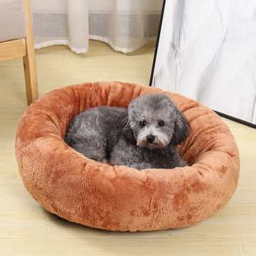 Puppy Donut Bed Comfortable Round Dog Kennel Soft Warm Cat Cushion Bed Round Cloth/Plush Plush Dog Sofa Baskets Spring