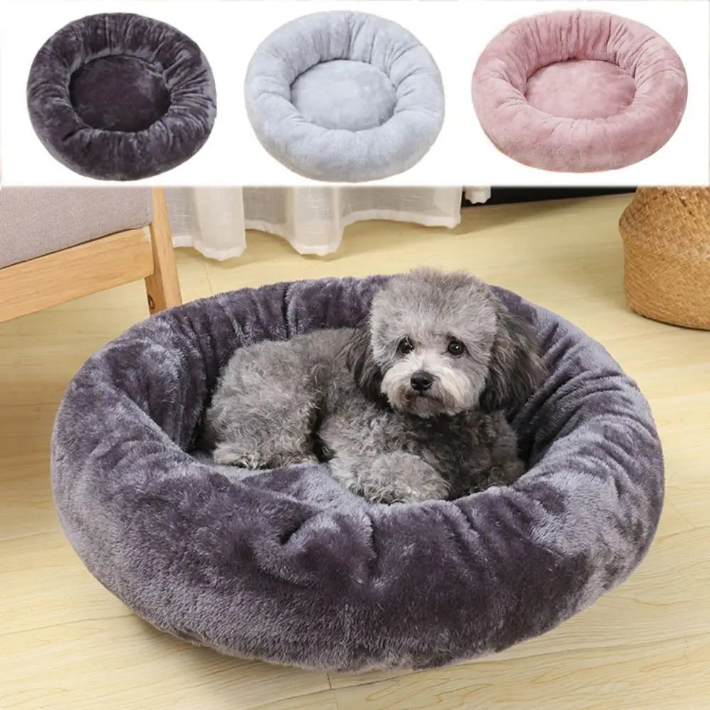 Puppy Donut Bed Comfortable Round Dog Kennel Soft Warm Cat Cushion Bed Round Cloth/Plush Plush Dog Sofa Baskets Spring