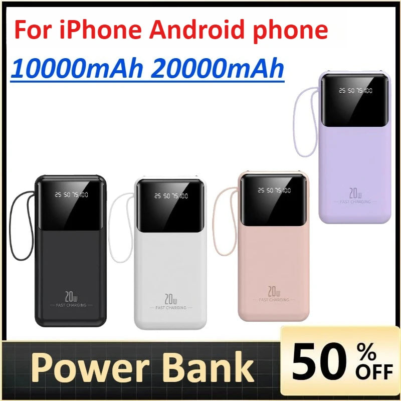 10000mAh 20000mAh Power Bank For iPhone Android phone Quick Charge Powerbank Portable External Battery Charger