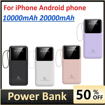 10000mAh 20000mAh Power Bank For iPhone Android phone Quick Charge Powerbank Portable External Battery Charger