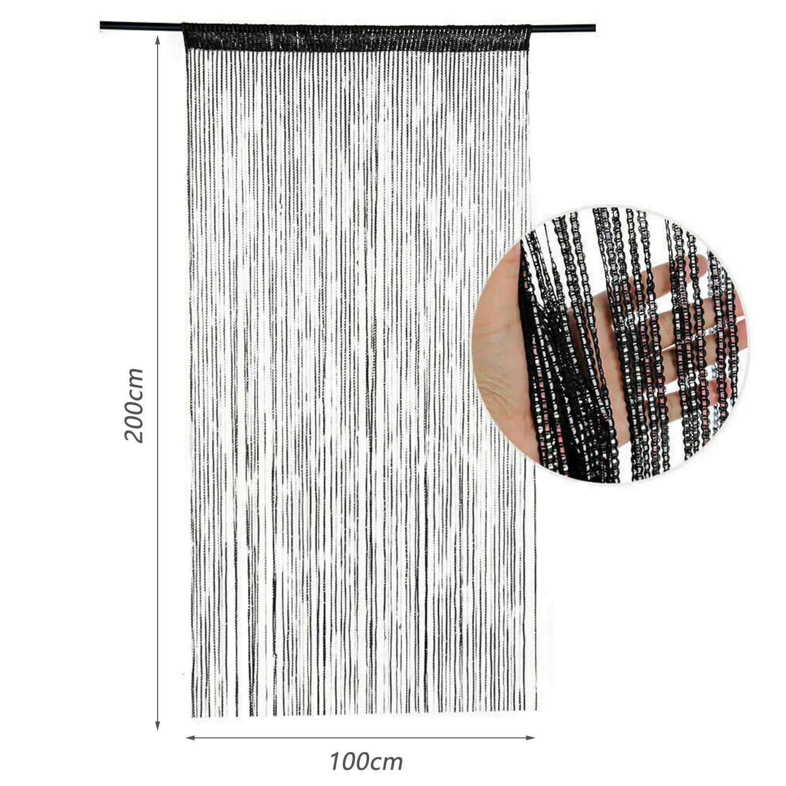 Home Door String Curtain Ornaments Room Divider Net Tassel Bead Curtain for Doorways Window Room Decoration 200x100cm