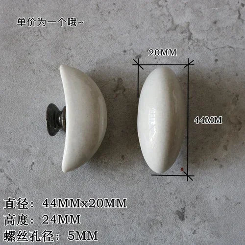 Antique white American ceramic simple single hole handle light gray chest of drawers door Chinese style handle
