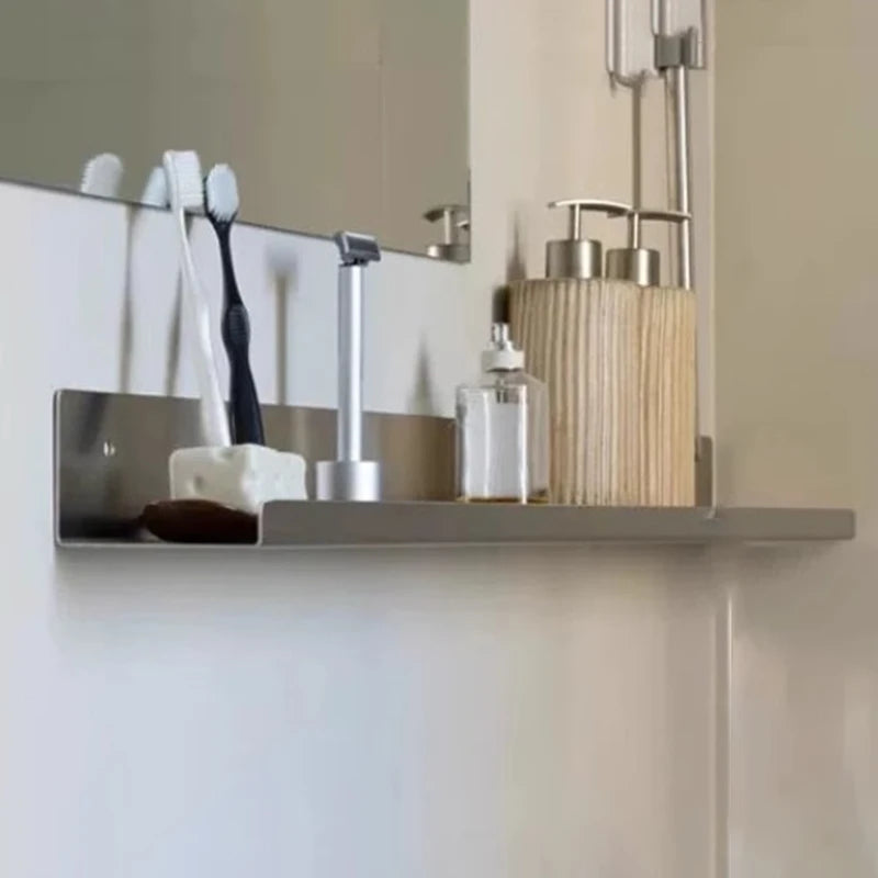 Minimalist Bathroom Shelves Nordic Modern Simple Rack Household Bathroom Angle Shelf Space Saving Metal Shelf Aesthetic Design