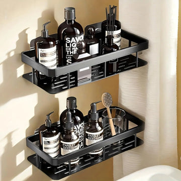 Adhesive Shower Caddy Shelf Metal Wall Bathroom Shelves Basket No Drilling Racks for Bathroom Storage Organizer & Home Decor