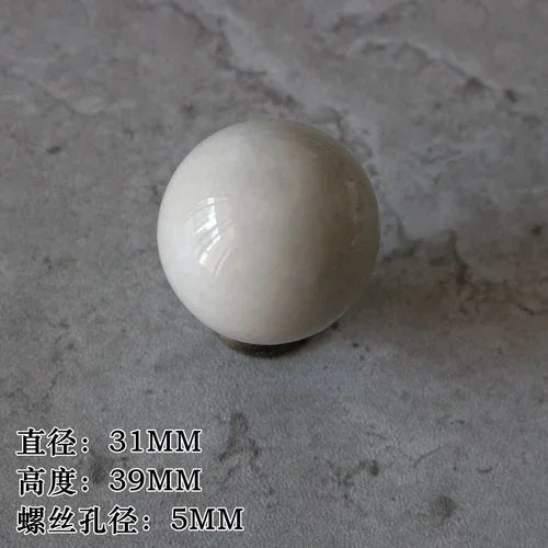 Antique white American ceramic simple single hole handle light gray chest of drawers door Chinese style handle