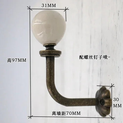 Antique white American ceramic simple single hole handle light gray chest of drawers door Chinese style handle