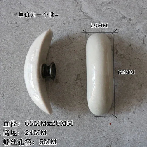 Antique white American ceramic simple single hole handle light gray chest of drawers door Chinese style handle