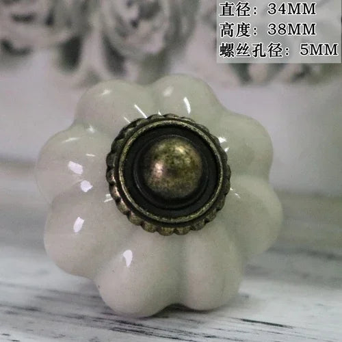 Antique white American ceramic simple single hole handle light gray chest of drawers door Chinese style handle