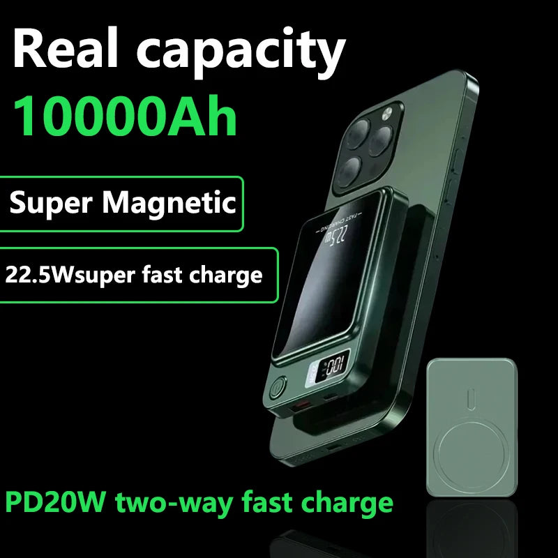 10000mAh Wireless Magnetic Power Bank Super Fast Charging Portable External Battery PowerBank Adapter For iPhone Huawei Xiaomi