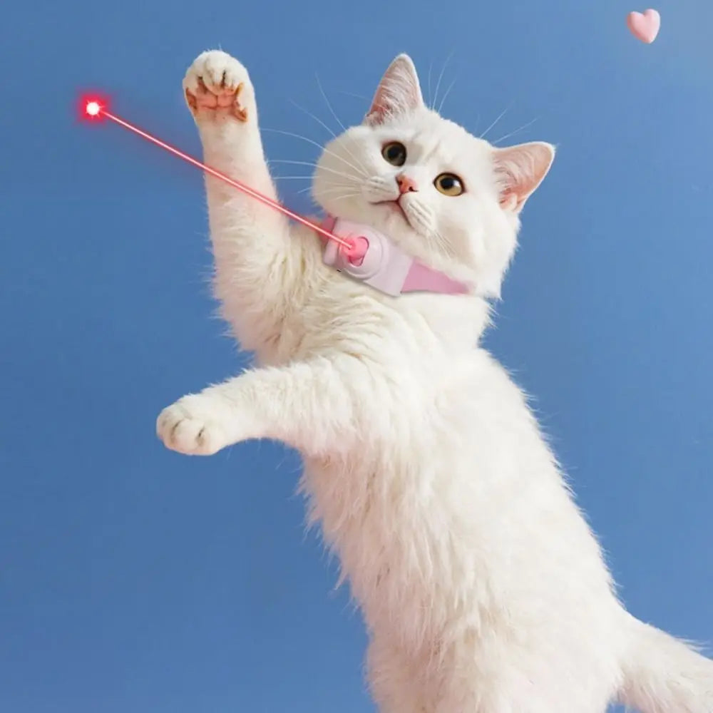 New Automatic Cat Laser Toy Pet Supplies with LED Light Intelligent LED Necklaces Electric Led Cat Collar for Cat Accessories