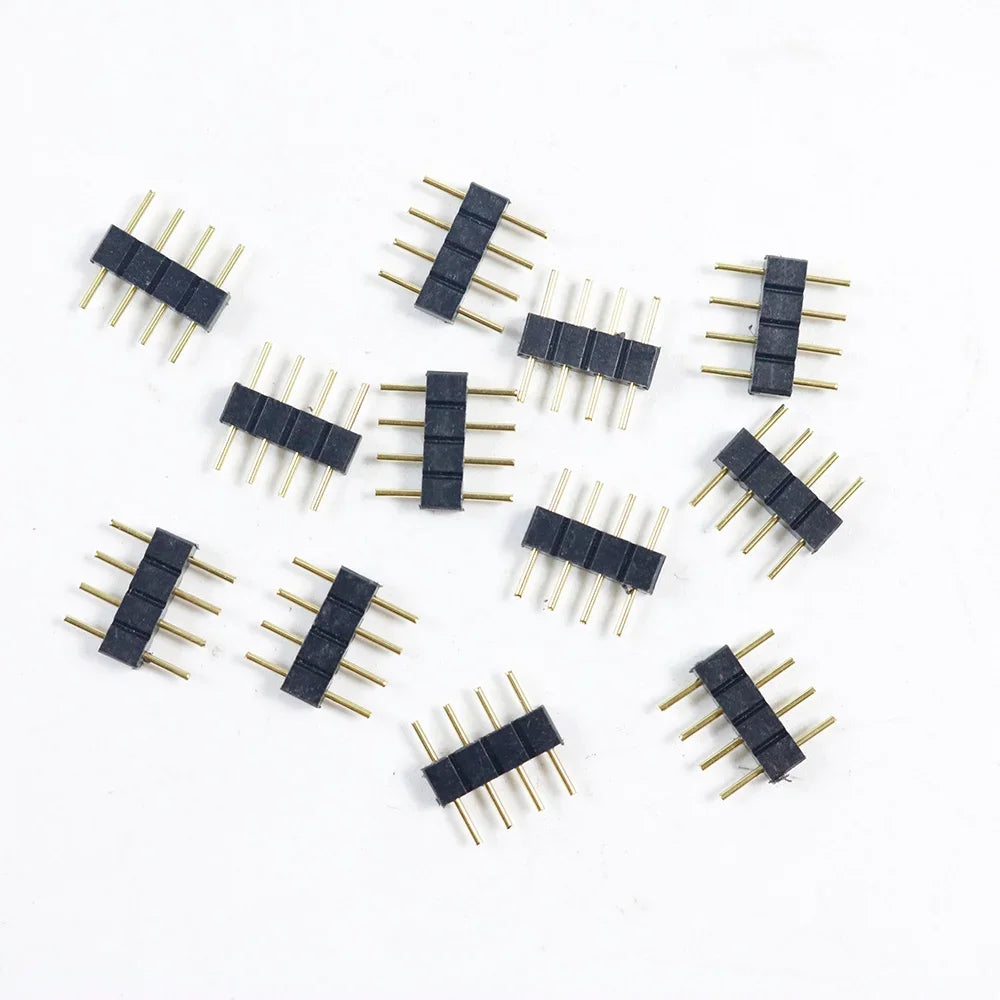 10pcs Led Strip Connector 4 Pin RGB 5 Pin RGBW Double Row Male LED Connector for RGB 2835 5050 LED Strip Lamp Connector
