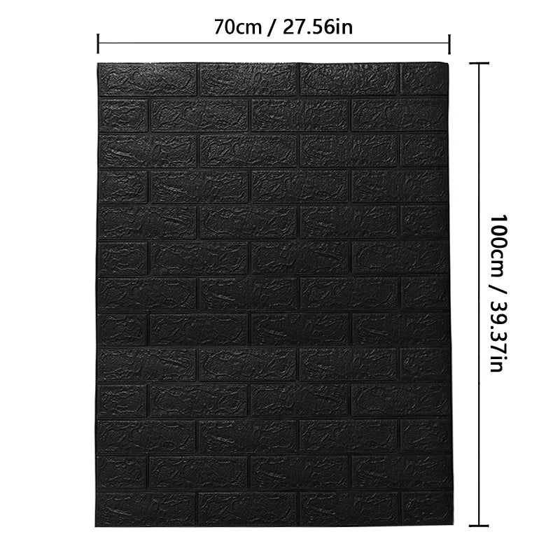 Foam Wall Stickers 1pcs 70X100cm 3D Home Decoration Self-adhesive Background PVC Brick Pattern Wallpaper DIY Bedroom Decor