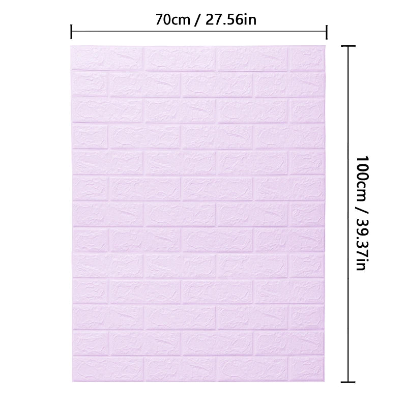 Foam Wall Stickers 1pcs 70X100cm 3D Home Decoration Self-adhesive Background PVC Brick Pattern Wallpaper DIY Bedroom Decor
