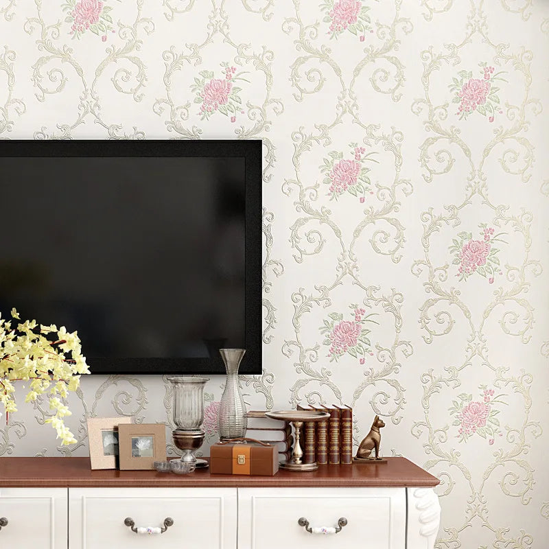 Floral Wallpaper Self-adhesive Warm Girl Bedroom 3d Thickening Wall Decoration Stickers Living Room Restaurant Sofa Background