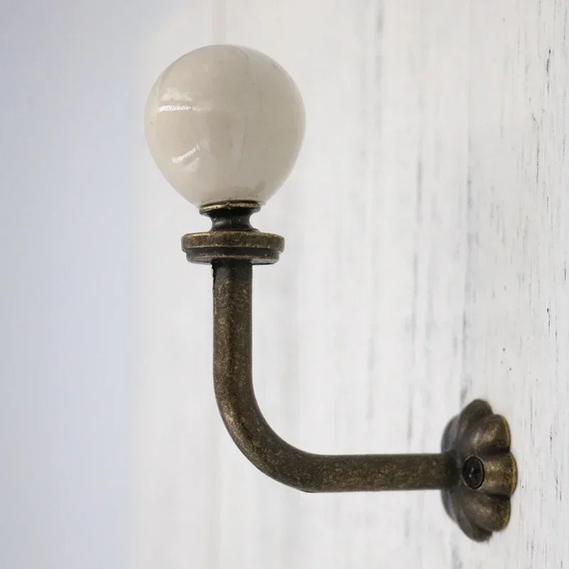 Antique white American ceramic simple single hole handle light gray chest of drawers door Chinese style handle