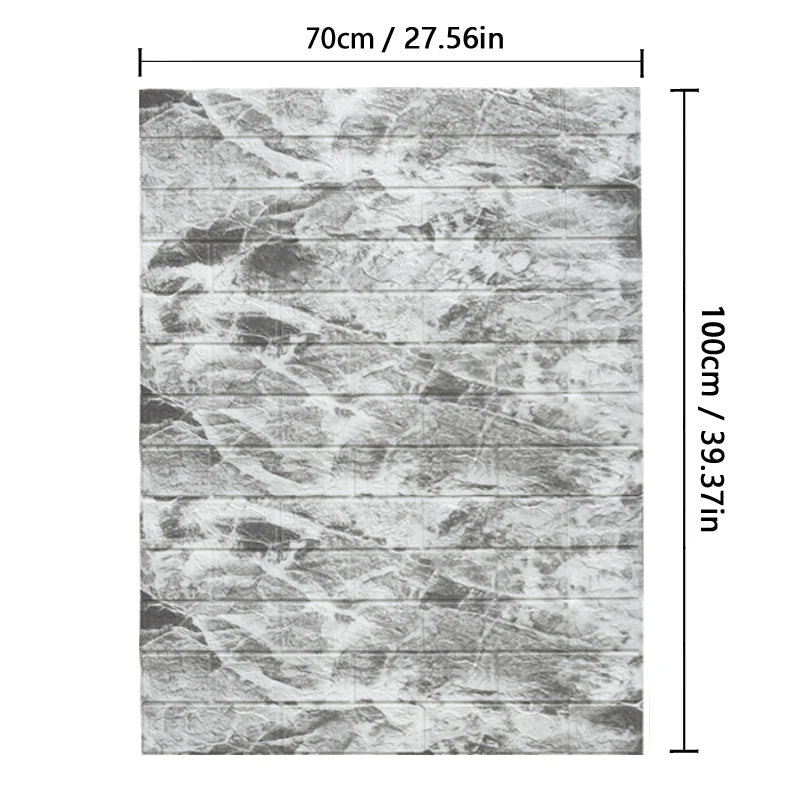 Foam Wall Stickers 1pcs 70X100cm 3D Home Decoration Self-adhesive Background PVC Brick Pattern Wallpaper DIY Bedroom Decor