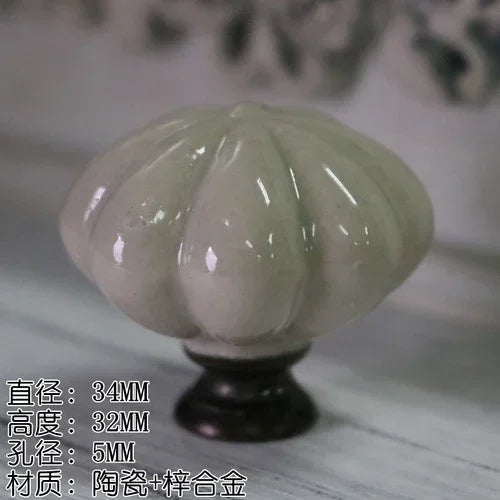 Antique white American ceramic simple single hole handle light gray chest of drawers door Chinese style handle